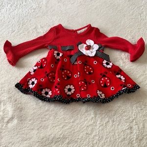 A rare Edition cute ladybug red dress for 6-9 months old baby girl.